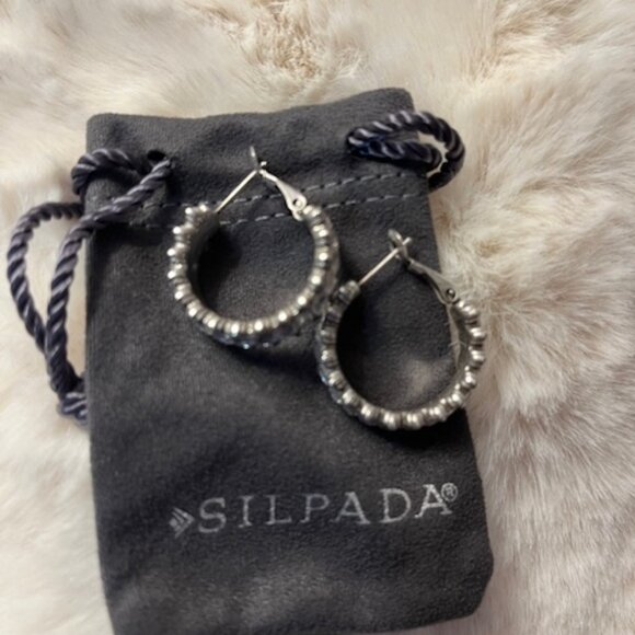 Silpada Silver - Cubic Zirconia Hoop Earrings - Picture 2 of 3